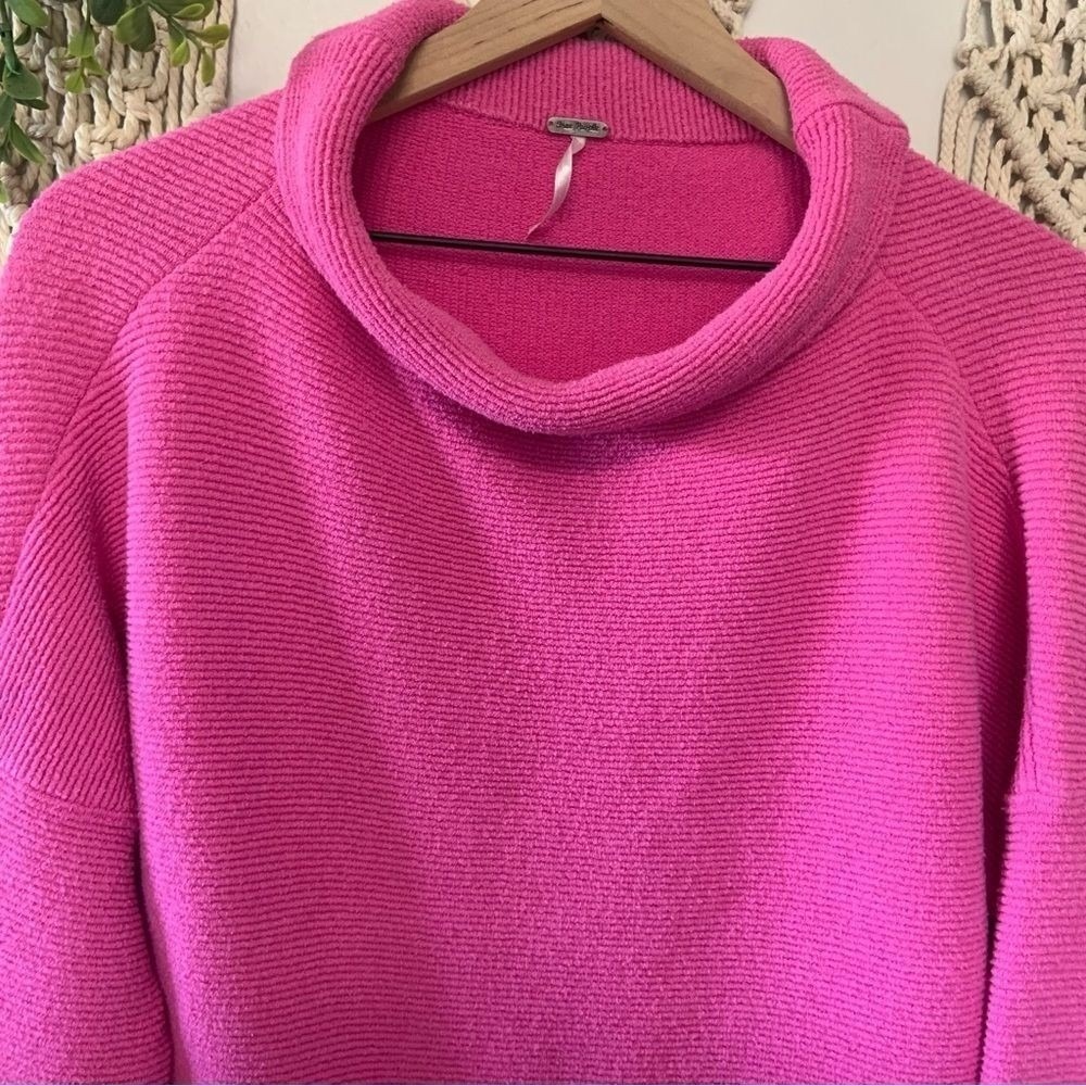 FREE PEOPLE Ottoman Slouchy Tunic Electric Pink Medium - Picture 5 of 12